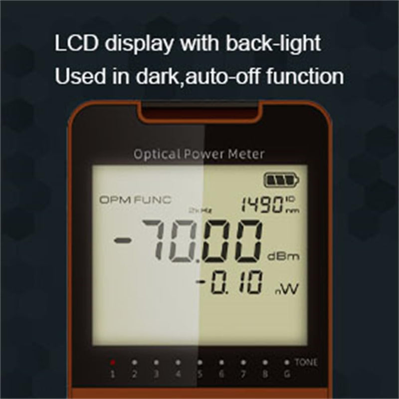 [Australia - AusPower] - Optical Power Meter -50~+30dbm Built-in 10mW Visual Fault Locator Portable Optical Cable Tester Network Tools with RJ45 Remote 