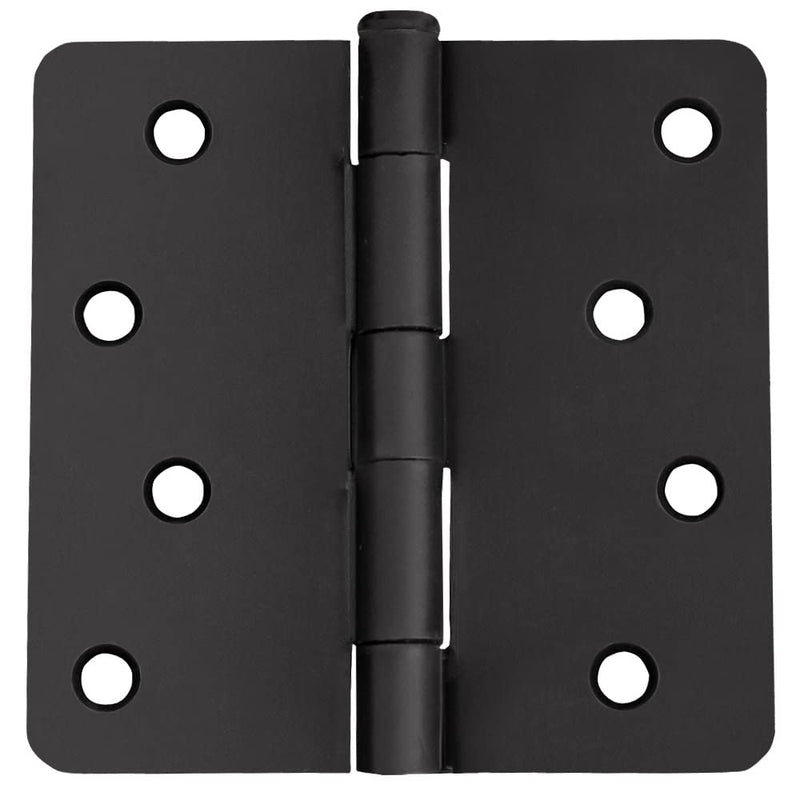[Australia - AusPower] - Door Hinges for Interior Doors 3-Pack 4-inch x 4-inch, Design House 1/4-inch Radius Steel Door Hinge Door Hardware, Matte Black, 188946 