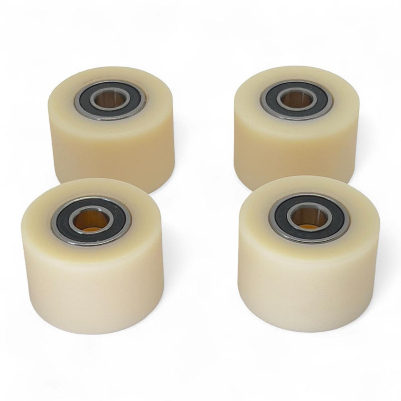 [Australia - AusPower] - Nylon Pulley 4 pcs 1.5-inch Nylon Roller Wheel with Bearings, CNC Guiding Wheel Flat Belt Idler (1.5in Diameter - 1 in Wide - 3/8 in Bearing) 1.5 * 1 