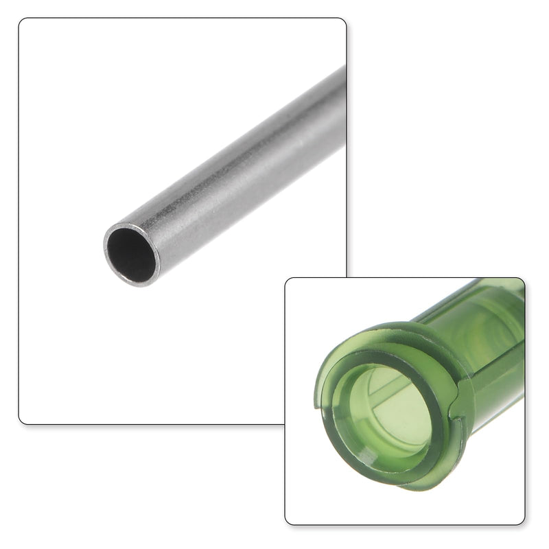 QUARKZMAN Industrial Blunt Tips Cannulas 14G 1 Inch Length Pack of 60 Olive | Dosing cannula with Luer Lock screw interface connection for liquid glue gun