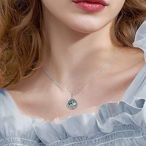 URONE Urn Necklaces for Ashes 925 Sterling Silver Urn Pendant Memory Cremation Jewelry for Ashes for Women Men Celtic Knot Tree