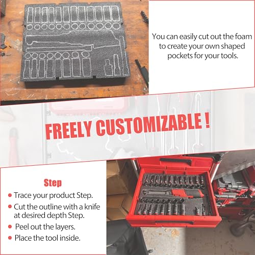 Shinelan Packout foam tool organizer inserts compatible with Milwaukee tool boxes