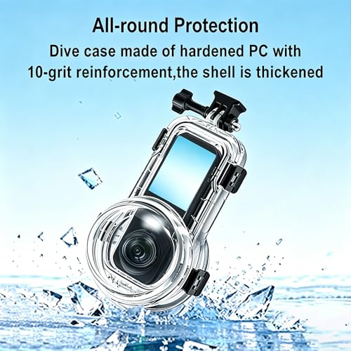 60M/196FT Underwater Invisible Dive Case for Insta360 X5