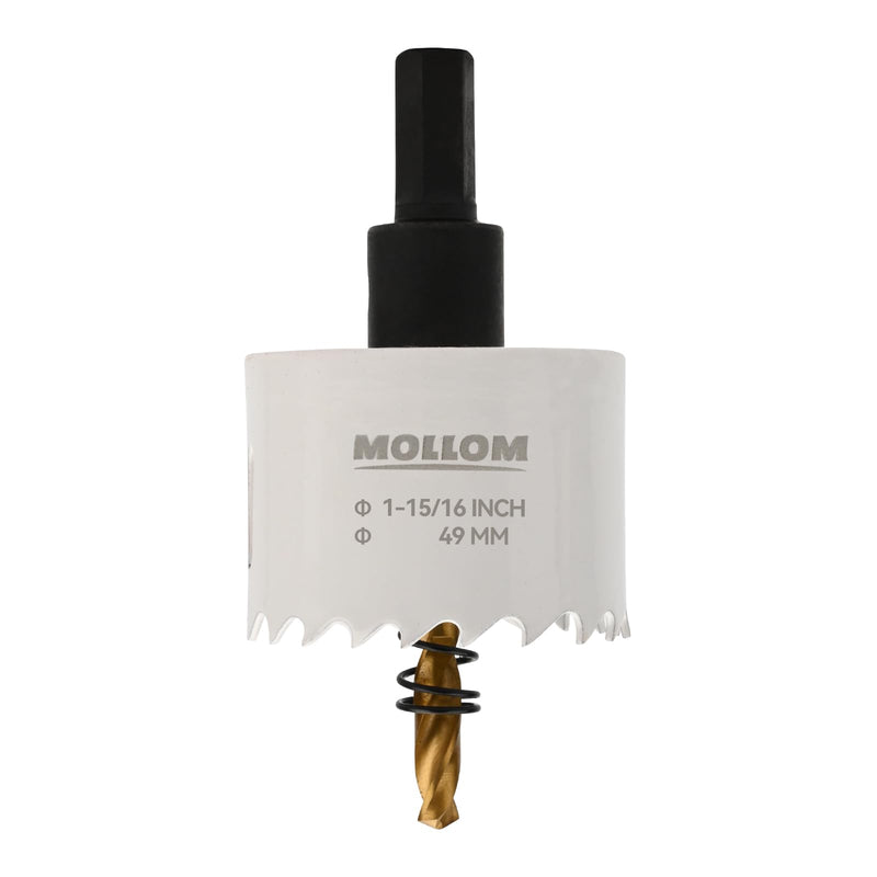 [Australia - AusPower] - (49mm | 1-15/16") HSS M42 with 8% cobalt BI-Metal Hole Saw with 2 Pilot Drill Bits & Arbor Smooth Cutting for PVC,Drywall,Wood,Plastic,Gypsum Board,Rubber 49mm | 1-15/16" 