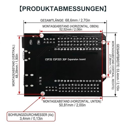 ESP32 DevKit V1 30 Pin Expansion Board IO Breakout Adapter Pack of 2 | Expansion Board with Terminals for NodeMCU ESP-32S DIY Projects