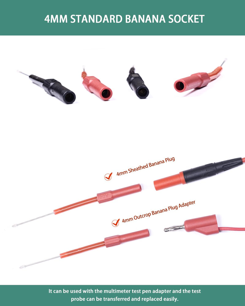 [Australia - AusPower] - Back Probe Kit, 4 PCS Flexible Back Probes Automotive Diagnostic Test Repair Tools for Car Electrical and Multimeter Testing 