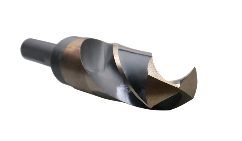 Accusize Industrial Tools 1'' ANSI M35(H.S.S. + 5% Cobalt) S and D Drill, 1/2'' Shank, 135 Degree Split Point, 0412-0001 | 1" ANSI M35(HSS + 5% Cobalt) S and D Drill, 1/2" Shank, Reduced Shank, 135-Degree Split Point, 1 in