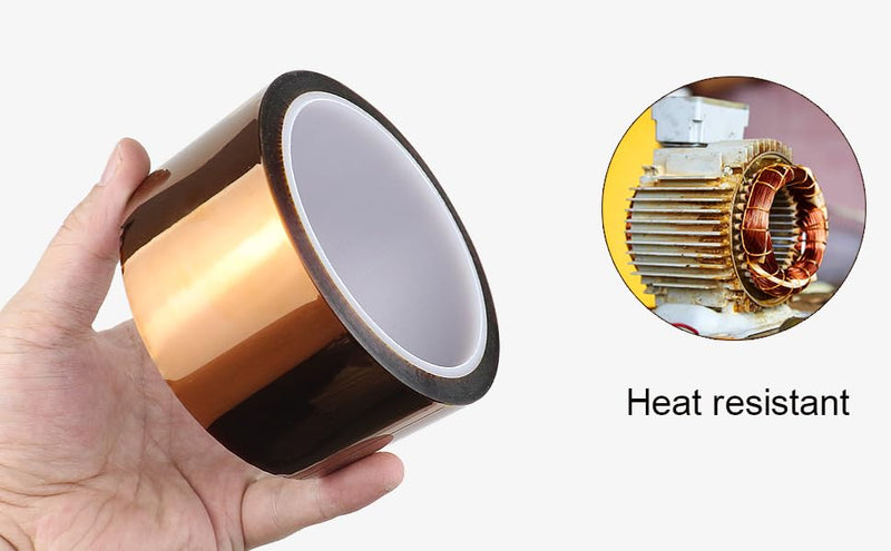 [Australia - AusPower] - BOMEI PACK Polyimide Tape, 1 Pack High-Temperature Resistant Tape 2inch x 33m(108ft), No Residue Heat-Resistant Tape for Electric Task, 3D Printing, Soldering, Sublimation, Masking 