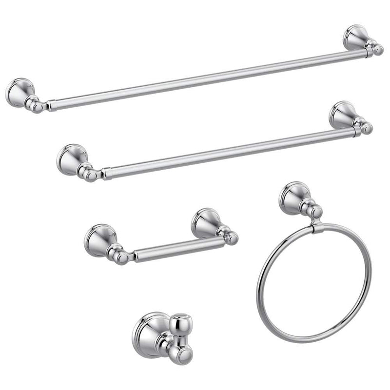 Delta Woodhurst (1-Pack) Hand Towel Holder Polished Chrome Towel Racks for Bathroom Wall Round Towel Ring Holder for Bath Towel Hanger for Kitchen, Bathroom Accessories 73246 6.3 x 2.87 x 7.83 inches