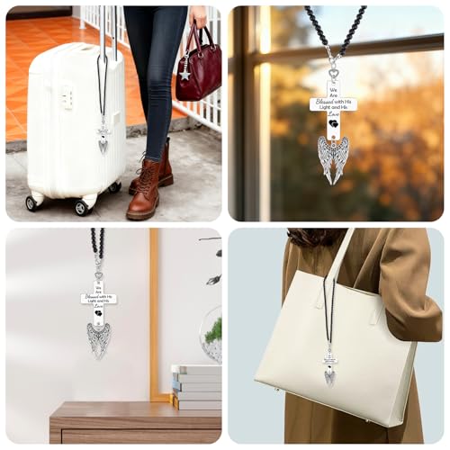 Affirmation Gift for Women Men Christian Rear View Mirror Car Charm Religious Gifts for Daughter Sister Friend Inspirational Scripture Present for Her Car Hanging Accessories Christmas Birthday Gift Christian Cars Hanging Ornament Style 3