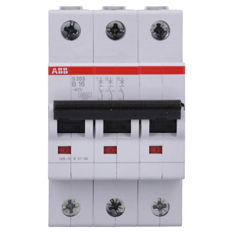 ABB 2 cds253001r0165 – Int. aut. S203-B16 3P 16 A B 10 KA | Characteristics B - 6 kA switching capacity - DIN rail mounting - Reliable industrial quality - 2CDS253001R0165