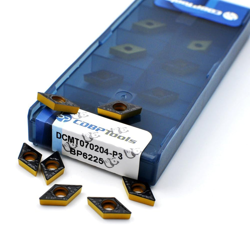 [Australia - AusPower] - CDBP DCMT 070204 DCMT21.51 Steel Turning Inserts CVD Coated (Pack of 10) DCMT070204-MD 