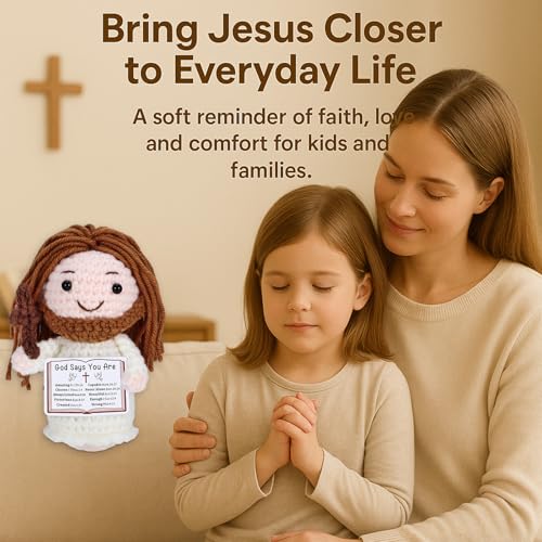 Jesus Crochet Doll Baptism Christian Gifts for Women Men Senior 2027 Gift