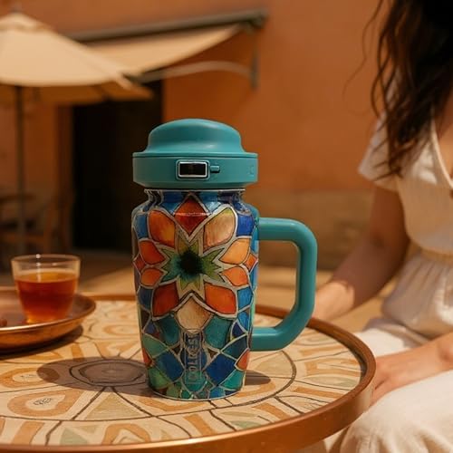 Coldest Tumbler with Handle & Coffee Lid - 100% Spill Proof Tumbler (3 Lids) - Stainless Steel Insulated Leakproof Tumblers for Women & Men - Cup Holder Friendly - 24 oz (Baby Fireflies) Baby Fireflies