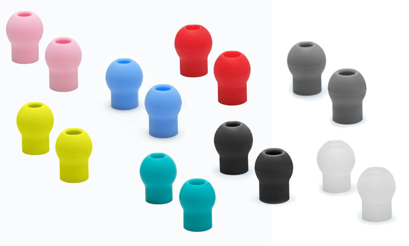 [Australia - AusPower] - Adsoft POP Snap-On Silicone Eartips for ADC Adscope Stethoscopes, 16 Pairs, Large and Small, in 8 Colors: White, Pink, Red, Yellow, Periwinkle, Turquoise, Gray, Black 