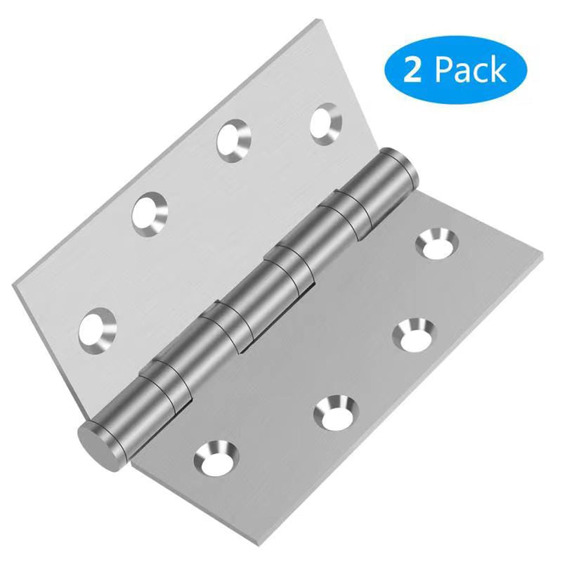 Heavy Duty Hinges,304 Stainless Steel Door Hinges 4-1/2 Inch,4.5"x 4" Ball Bearing Door Hinge with Square Corners -2 Pack (Silver) Silver