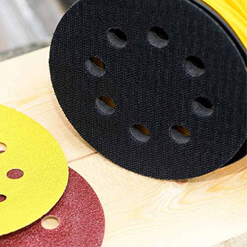 Ysglory 5-inch 8-hole foam sanding pads for orbital sander, 10-pack sanding disc backing pads
