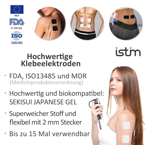 iStim Super Soft 5x5cm TENS Unit Electrodes for TENS Massage EMS - 100% JAPANESE GEL