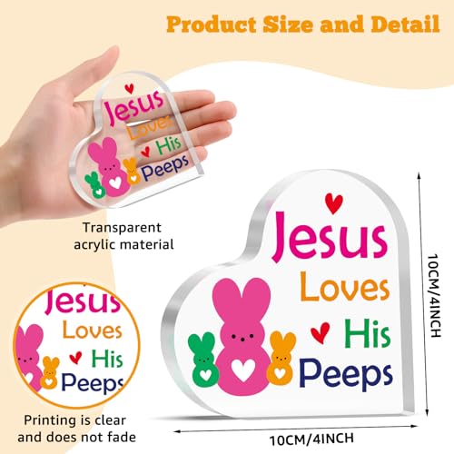 Christian Sign for Women Men Easter Decorations Inspirational Decorations Sign Religious Gifts Catholic Spiritual Gift for Mom Dad Daughter Son Sister Brother Friend Gift Home Decor Acrylic Plaque