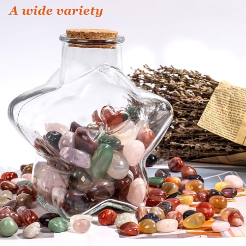 Natural Crystal and Healing Stones Set 72 Pc Agate Stones Rock Gemstones Witches Reiki Energy Balancing Meditation Divination Home Decor DIY 0.6