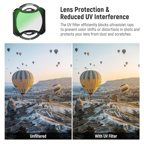 NEEWER Snap On ND&UV Filter Set Compatible with DJI Avata 2, 6 Pack UV & Neutral Density Filters ND8 ND16 ND32 ND64 ND256 Drone Lens Accessories with Ultra Slim Frame & Double Sided Coated HD Glass Flip 6 Pack ND+UV