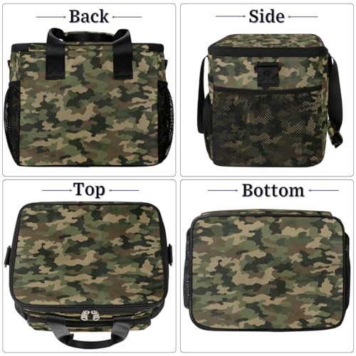 Leakproof Insulated Cooler Lunch Bag Army Camouflage Camo Picnic Lunch Box