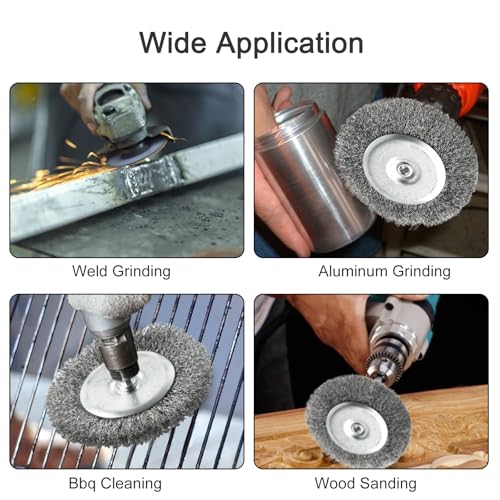 2pcs Stainless Steel Electric Joint Brush Replacement Part, Wire Brush Set Joint Cleaner Accessories, Wire Brush Diameter 100mm