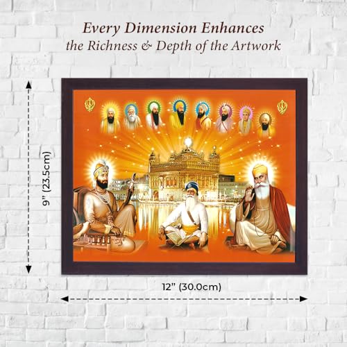 Lord Sikh Guru poster print with frame for Home Decor and Gifting Purpose (229-203)