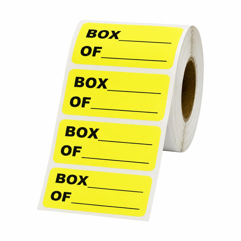 Box Inventory Box Labels - 2" x 1", Fluorecent Yellow, Rectange Labels | LabelValue Brand