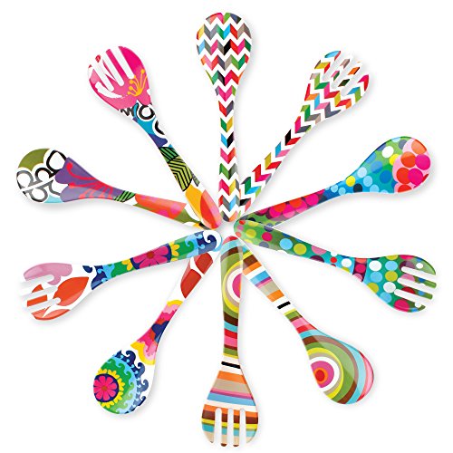 French Bull 2-piece salad server set in melamine, 13-inch utensils for outdoor parties and casual dining.
