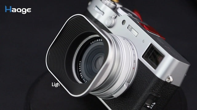 Haoge LH-E3T Square Metal Lens Hood with 49mm Adapter Ring with Cap for Fujifilm Fuji FinePix X100 X100S X100T X70 X100F X100V Camera Replaces Fujifilm LH-X100 AR-X100 LH-X70 Black