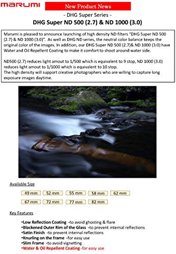 58mm Marumi DHG Super ND1000 Filter 10 Stop ND3.0 Optical Glass Easy Clean 58 Made in Japan 58mm