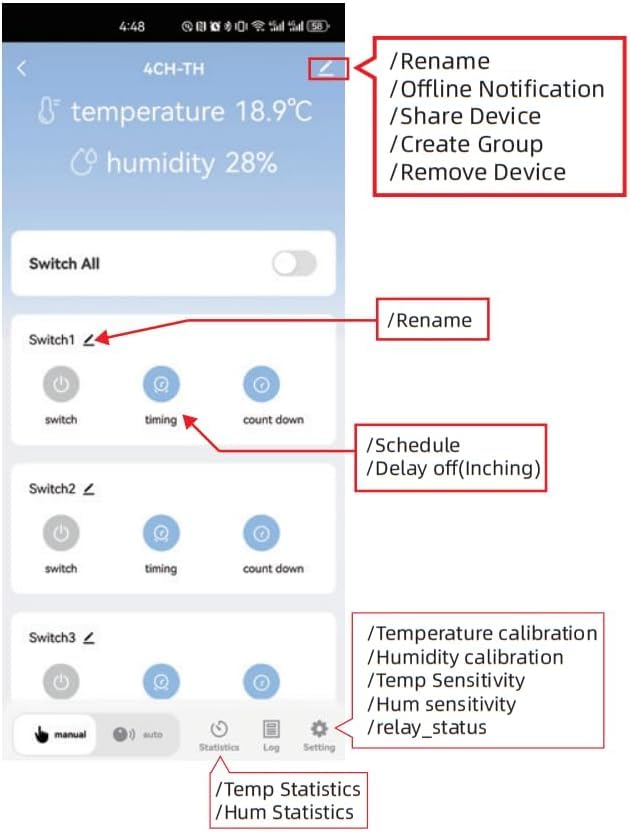 [Australia - AusPower] - Smart 4 Channel 10A Zigbee Relay Temperature and Humidity Controller for Reptile/Hatch/Storage/Farm, USB & AC 85-250V Powered, Tuya App Remote Control 