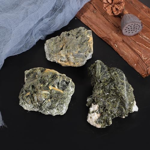 SUNYIK 401-500g Natural Raw Green Tourmaline Crystal Stone Cluster 2.08-5.51"