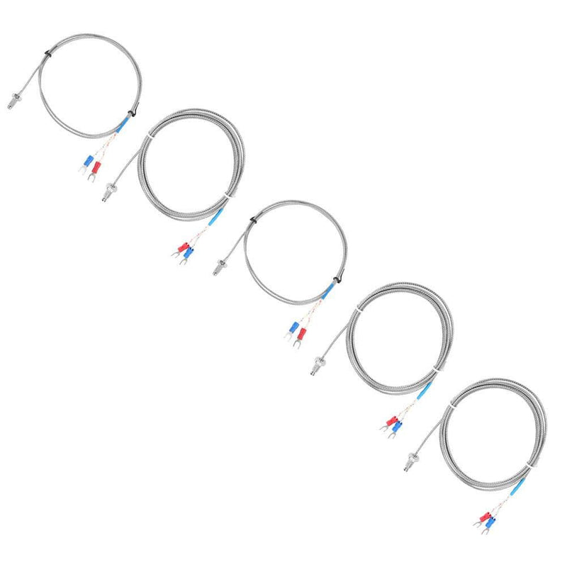 [Australia - AusPower] - Screw Probe Temperature Sensor K Type Thermocouple M6 Screw Thread Two Wire Temperature Controller 0-400℃(5M) 