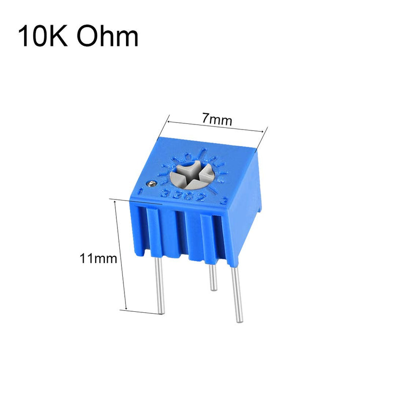 [Australia - AusPower] - sourcing map 3362 Trimming Potentiometer Adjustable Top Variable Resistance 10K Ohm Pack of 10 