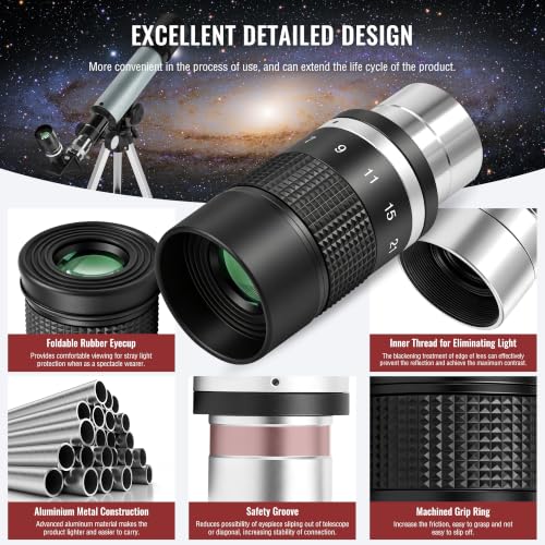 Alstar Zoom Eyepiece 1.25" 7 to 21mm Zoom Multi-Coated Telescope Eyepiece 7-21mm