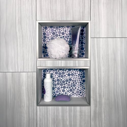 Noble 314 Preformed 12" x 20" ID Shower Niche, Tub, Caddy, Modern Bathroom Storage Solution, Adjustable Shelf, Water-Resistant, Easy Install Ideal for Toiletries Shampoo Shower Accessories Rectangular