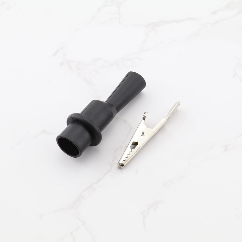 [Australia - AusPower] - 12PCS Multimeter Silicone Insulated Alligator Clips Set Including Red/Black Each 6 with 2mm Socket for Laboratory Electric Testing Work Cable Lead Clip 