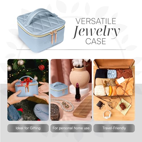 Mothers Day Gifts - Travel Jewelry Case Organizer - Anti Tangle Storage Organizer - Portable Jewelry Travel Case - Jewelry Box - Jewelry Travel Case For Women (Sky Blue) Sky Blue