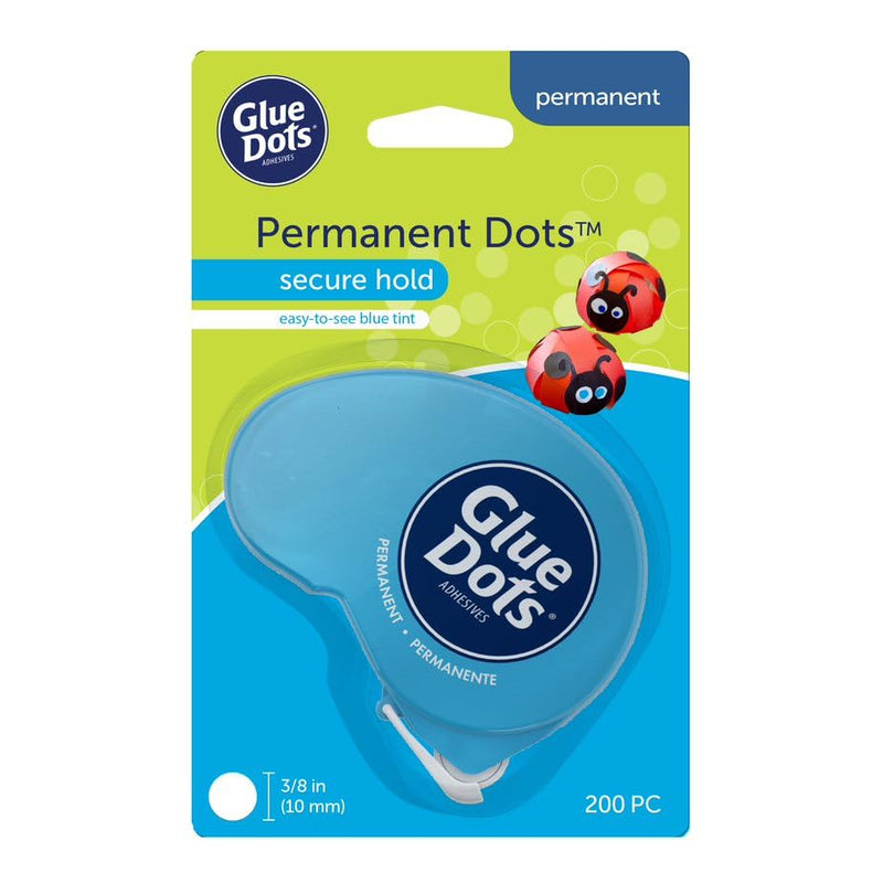 [Australia - AusPower] - Glue Dots, Permanent Dots Dot N' Go Dispenser, Double-Sided, 3/8", .38 Inch, 200 Dots, DIY Craft Glue Tape, Sticky Adhesive Glue Points, Liquid Hot Glue Alternative, Blue-Tinted 1 Pack Permanent Dots Dispenser 