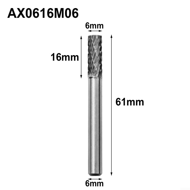 [Australia - AusPower] - Rotary Tip Burr Grinder Carbide Rotary File Milling Metal Grinding Cutter Milling Head Drill Bit 6mm Shank Weld Joint Cleaning (6mm) 6 mm 
