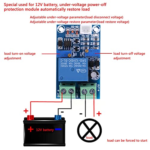 Battery Undervoltage Protection Module, 12 V Battery Voltage Monitor Battery Undervoltage Automatic Recovery Module Low Voltage Shutdown