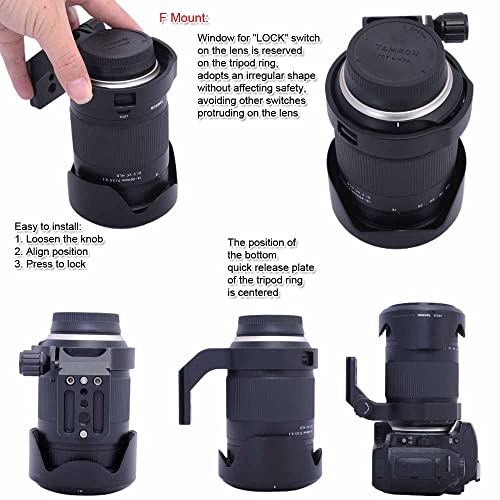 Lens Collar Tripod Mount Ring Compatible with Tamron 18-400mm f/3.5-6.3 Di II VC HLD B028 EF/F Mount, Lens Support Bracket Holder Bottom Arca-Swiss Fit Quick Release Plate for Arca Tripod Head Clamp