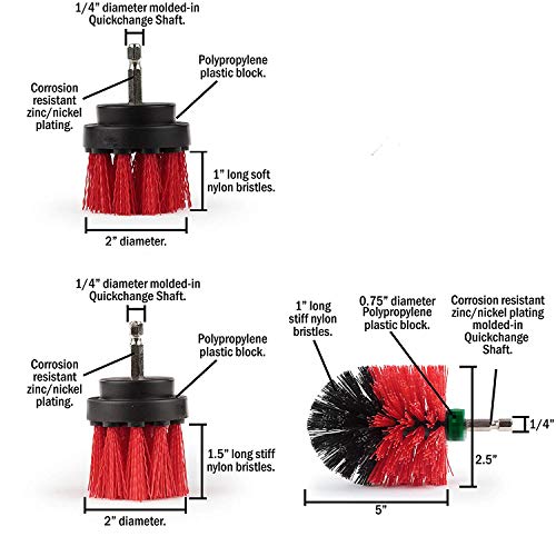 6 Piece Stiff Brush Drill Brush Kit/Spin Brush Power Scrubber/Cleaning For Home Kitchen Toilet Indoor Outdoor Garden Statues,Stone