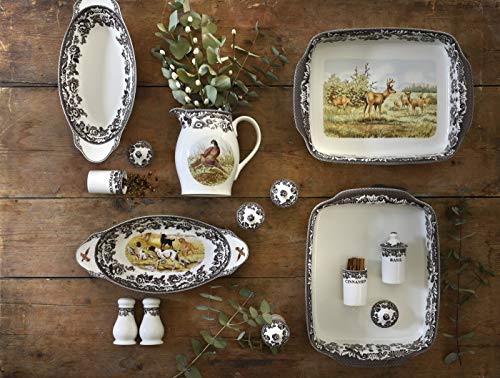 Spode Delamere Spice Jars, set of 6 | Beautiful and Functional Kitchen Décor | Made from Fine Porcelain | Spice Jars | 4.5 Inch Seasoning Storage Jars | Dishwasher Safe