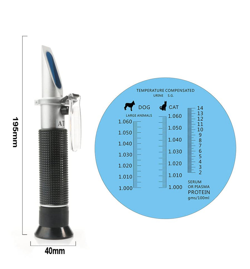 [Australia - AusPower] - Clinical Refractometer Veterinary Hand-Held Refractometer Vet Veterinary Medicine RHC-300 Serum Protein Urine Density for pet Dog (Large Animal) and cat 