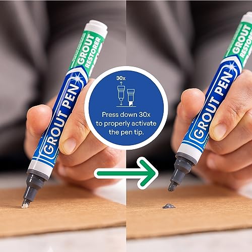 Dark grey Rainbow Chalk Markers grout pen with wide 15mm tip for tile grout restoration, 20ml marker