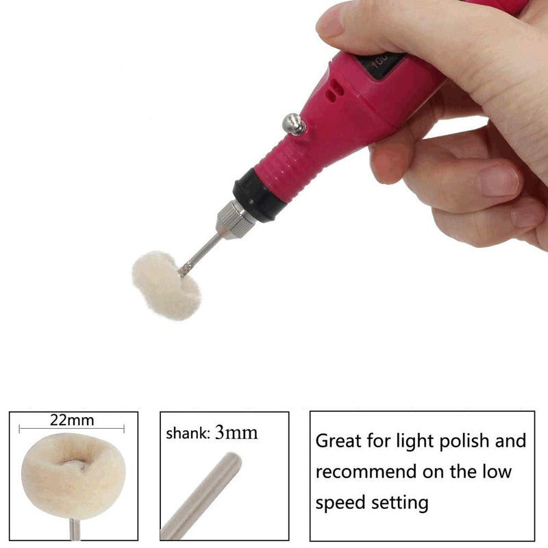 [Australia - AusPower] - 100 pcs 1/8inch Cashmere Polishing Buffing Wheel for Dremel - Buffing Wheel or Silver Polish Wheel - Watch & Jewelry Polishing Kit 100Pcs-cotton 