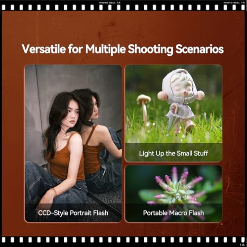 TTARTISAN M01 On-Camera Flash, Mini Flash Speedlite for Hot Shoe Camera, Lightweight Xenon Flash Light with 4 Power Level GN12 5600K±200K Compact Retro Camera (1)